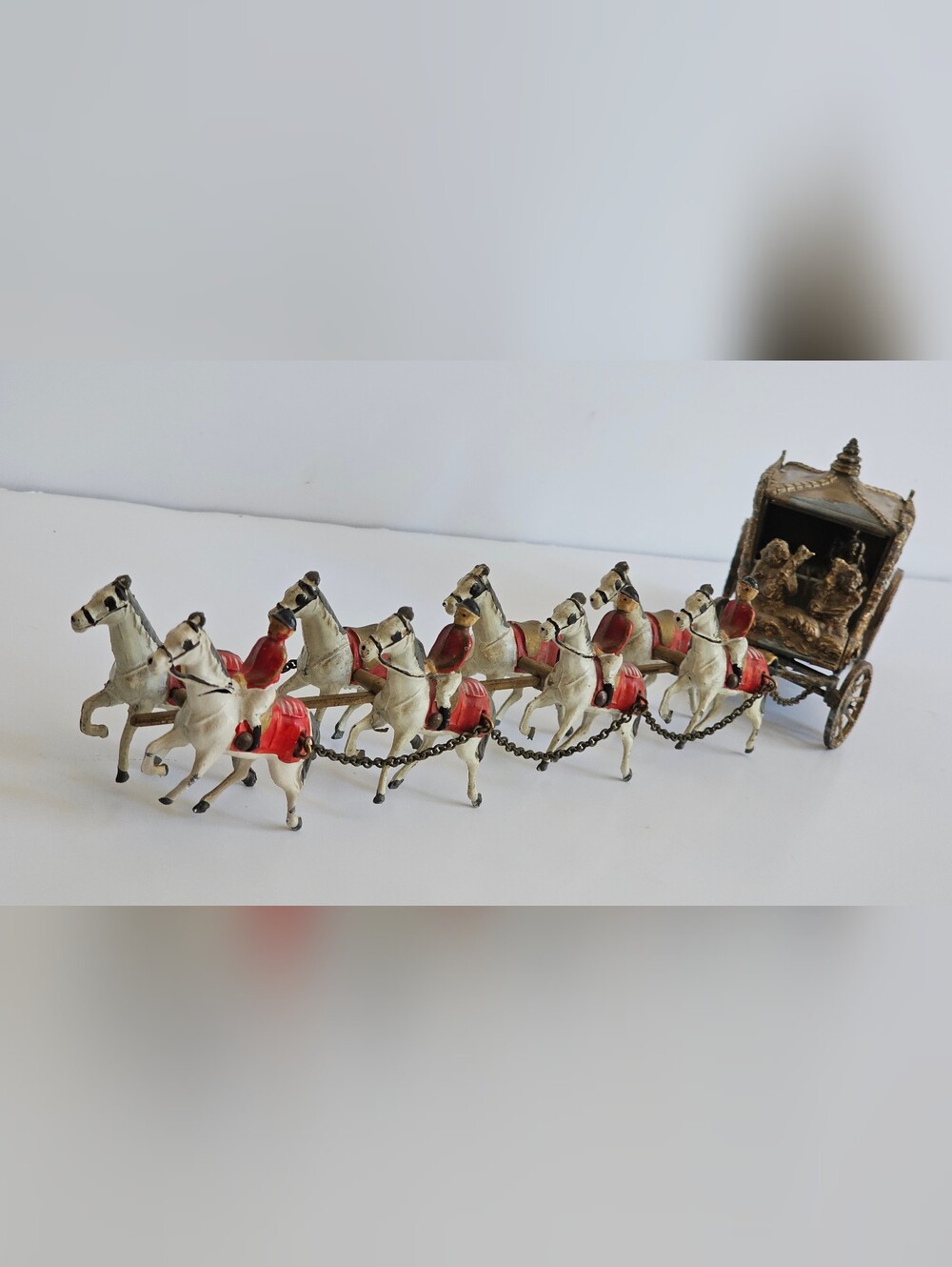 Royal Gold State Coach Carriage Set Horses Riders Crescent Diecast Toys England